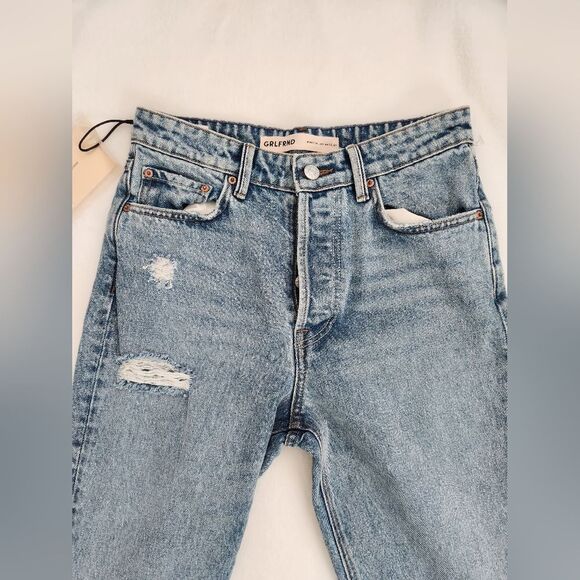 $211 GRLFRND Karolina High-Rise Straight Crop Jeans Size 25 - Picture 6 of 7